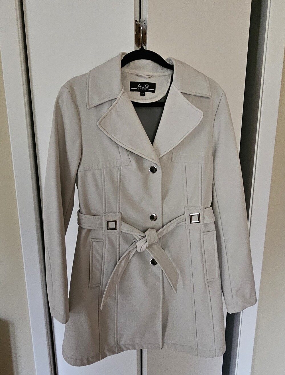 Women's Cream Trench Coat with Belt
